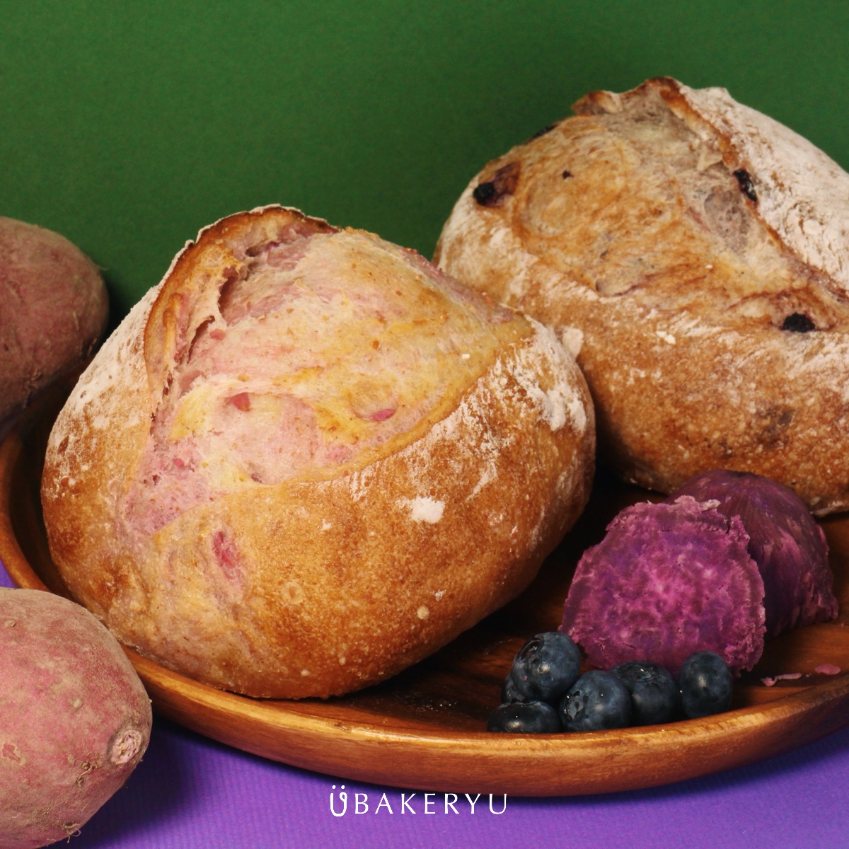 浪漫系麵包 紫薯藍莓歐包_ubakeryu